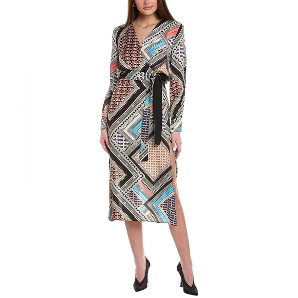 Reiss Alegra Scarf Print Midi Dress Size 12 Large - Picture 1 of 12